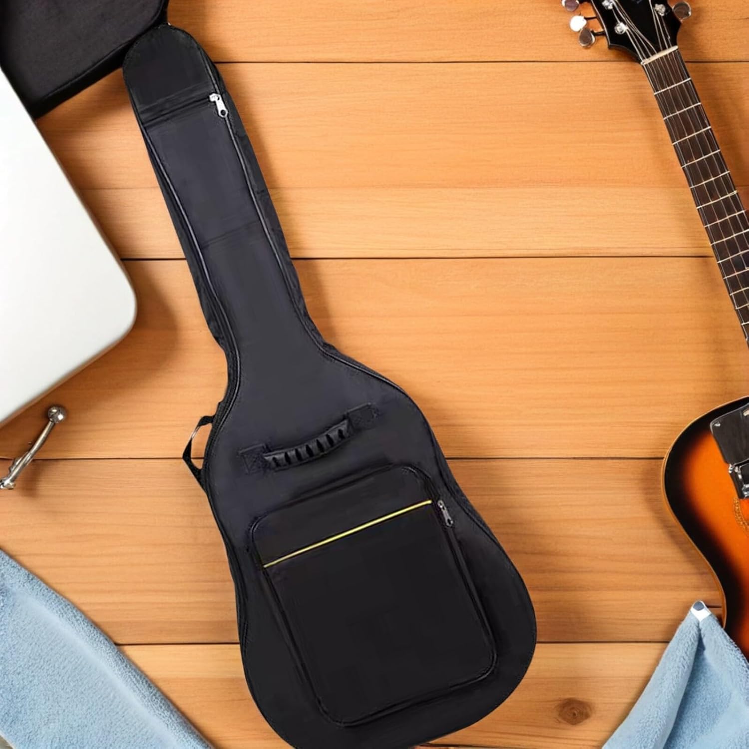 Thickened Acoustic Guitar Bag with Padding Dual Shoulder Straps and Handle Carrying Case for Classical and Electric Guitars Dust-resistant Backpack for Travel and Outdoor Use