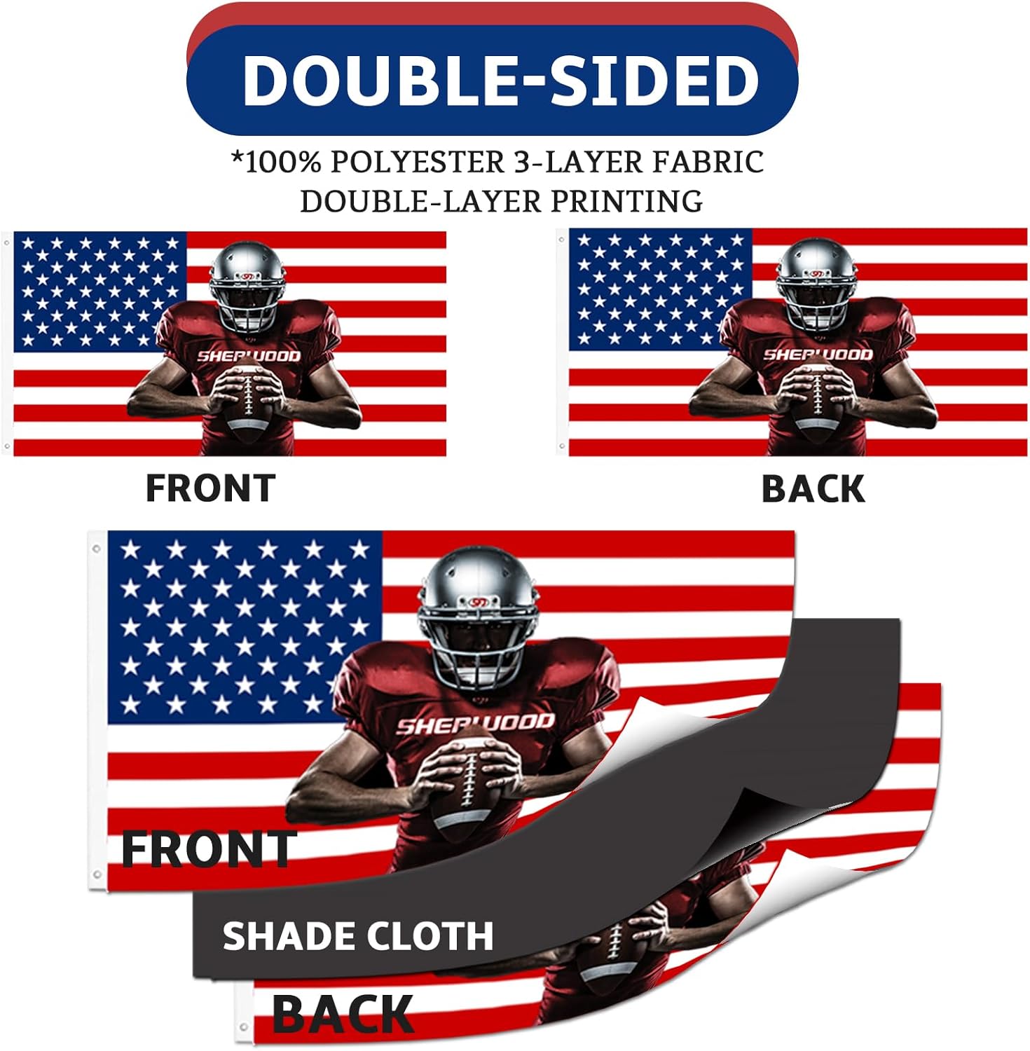 Customized American Flag,Custom flag Add Your Photo Personalized Funny Flag Tapestry Banner Wall Flag for Decoration (Double Side Print)