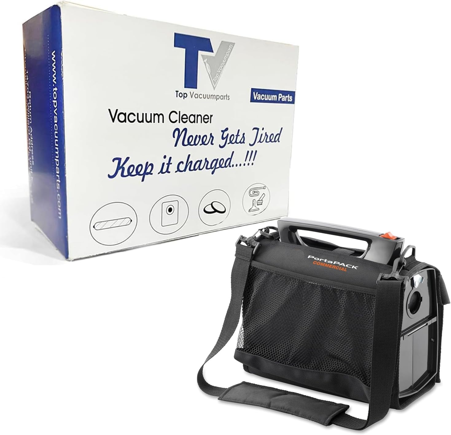 Replacement For Hoover PortaPower Carrying Bag with Padded Shoulder Strap - Fits Commercial CH30000 Portable Vacuums - 14.25" x 8" x 8" Black for Attachments & Tools (Vacuum Not Included)