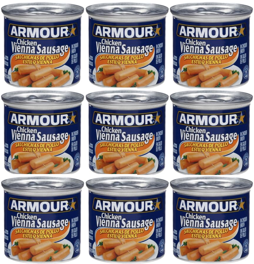 Pack Of 9 Chicken Vienna Sausage, Canned Sausage, 4.6 OZ
