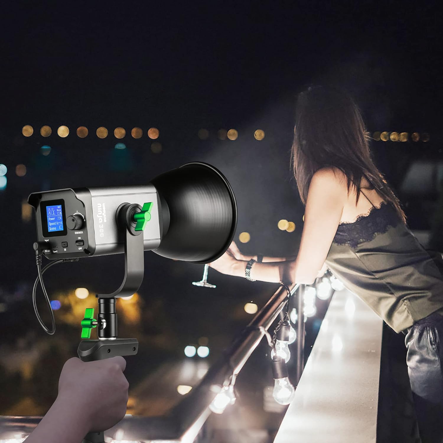 Weeylite Ninja 300 80W LED Video Light, 5600K Daylight COB Studio Light, CRI 95+ Continuous Lighting, 0-100% Dimmable, 7800LM Output, Bluetooth App Control, Portable Photography & Video Lighting Kit