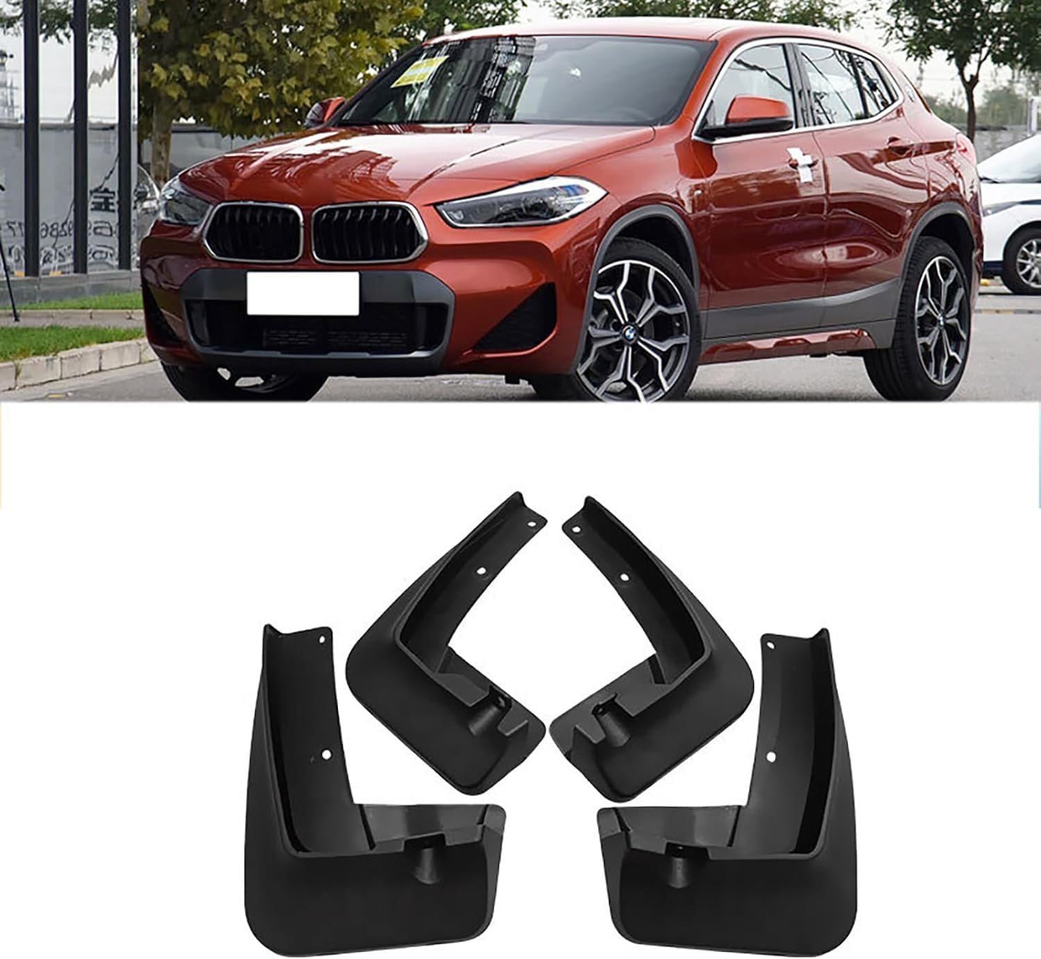 FengXH No-Drill Mudflaps for BMW X2 2018-2021, Bolt-On Kit, Road Legal