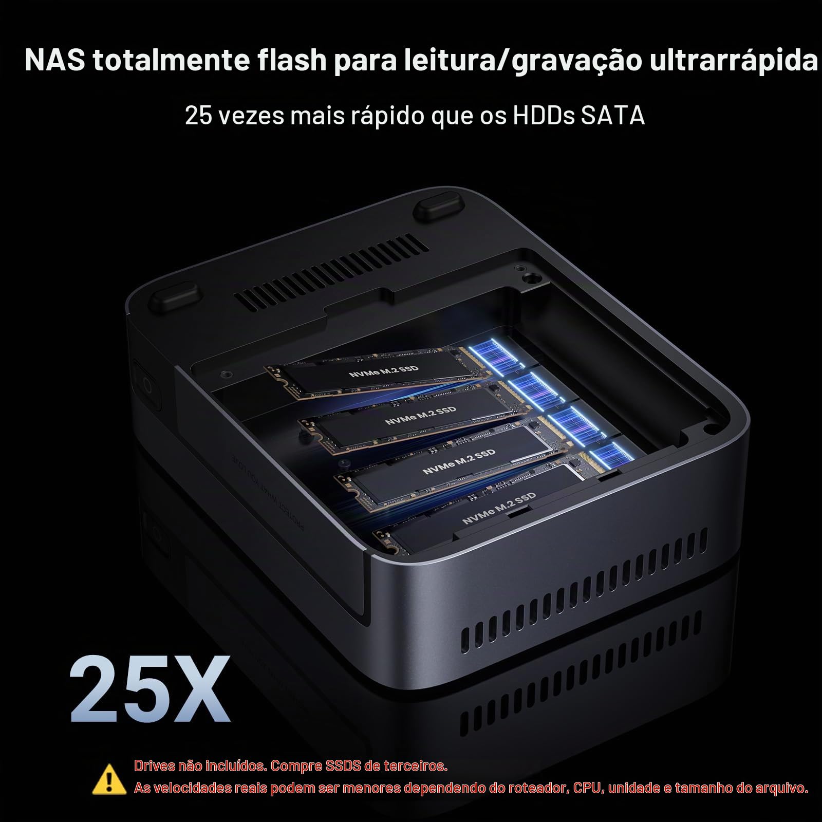 UGREEN NAS DXP480T Plus 4 baias All-Flash SSD NAS, CPU Intel i5