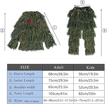 Amazon.co.jp: 5 in 1 ギリースーツ 3D迷彩狩猟服 軍服 ジャケット