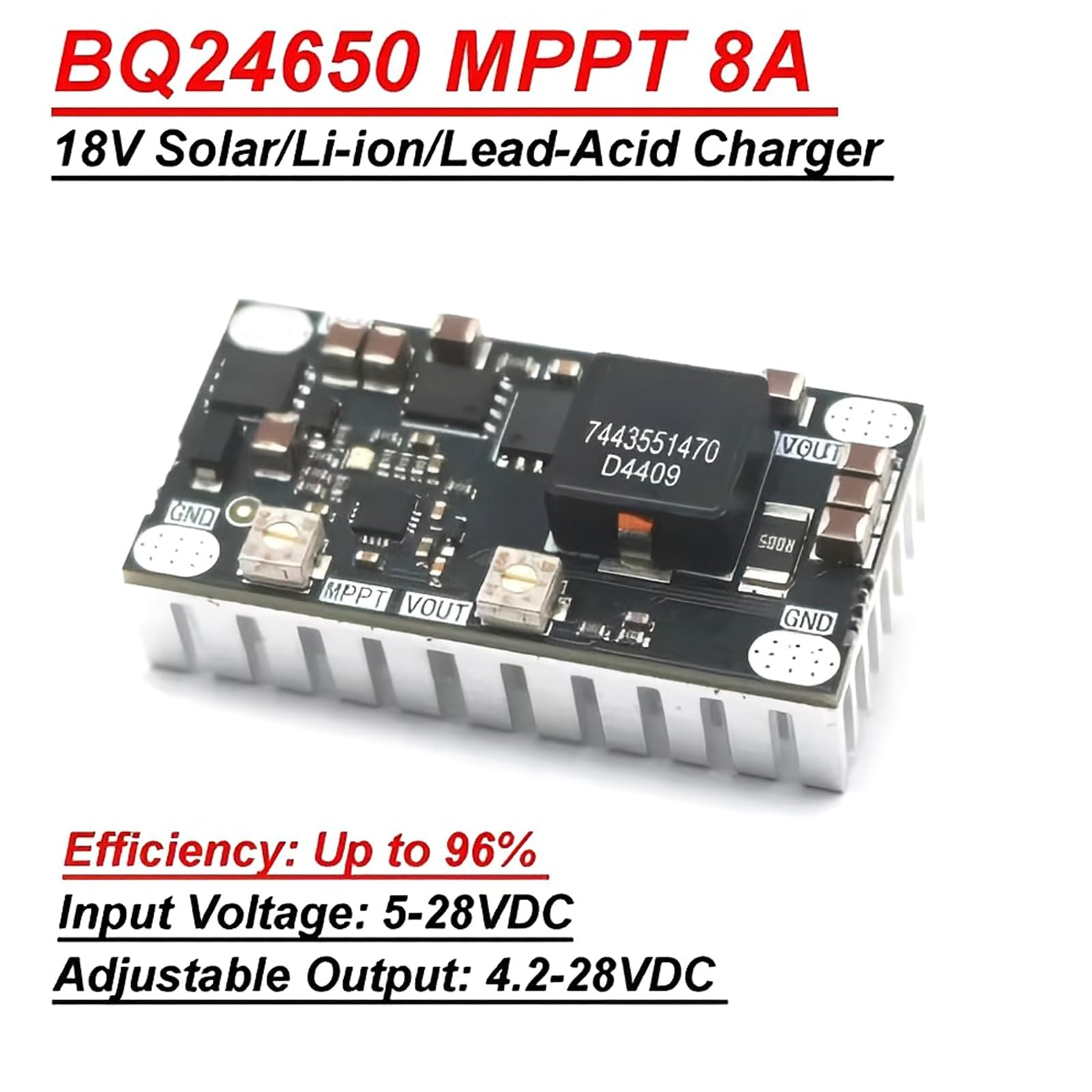 Platzsparendes 8A BQ24650 Solarlademodul, 2S 4S