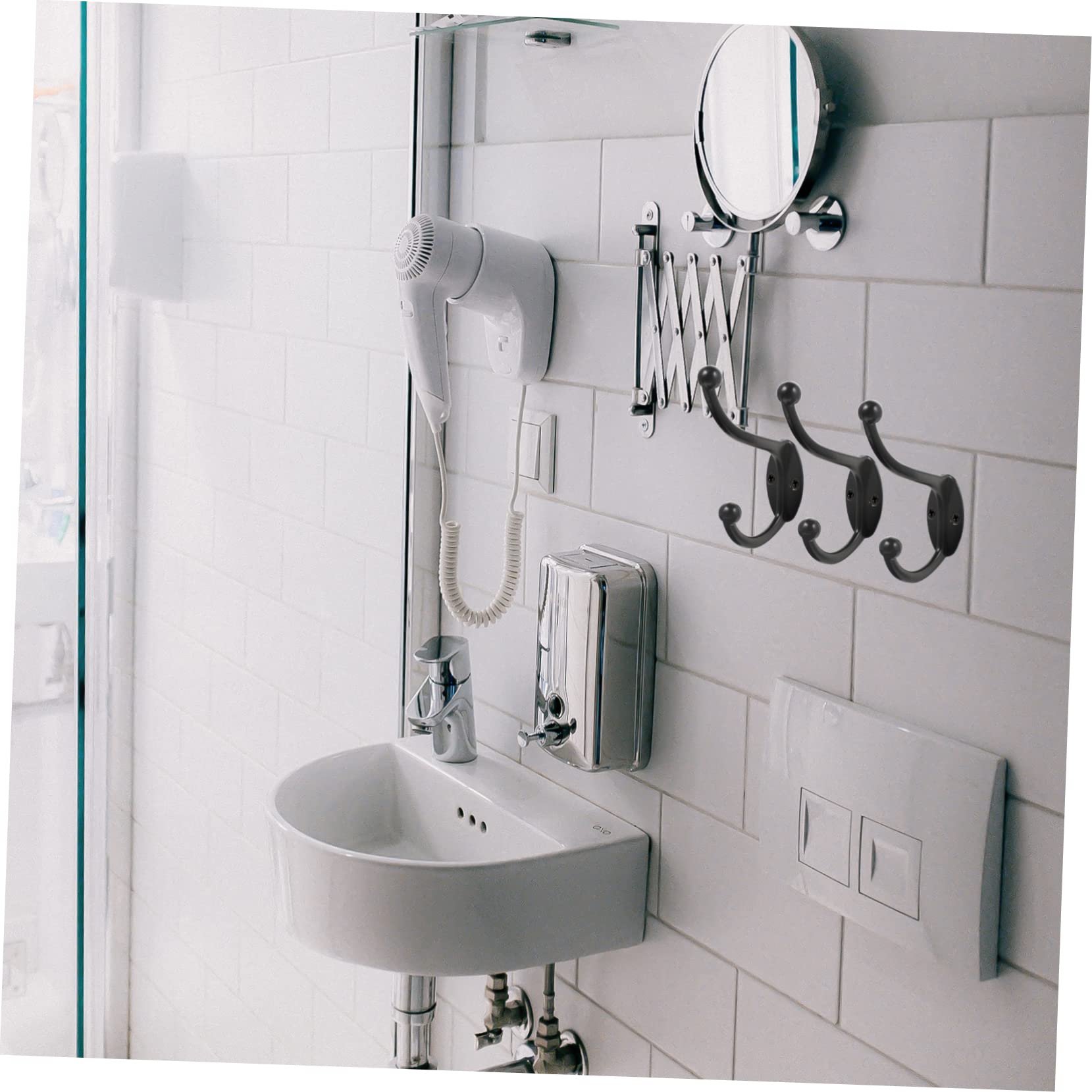 VASDEV 5 Ganchos de Hierro Forjado para Colgar Ropa, Perchero de Pared, Llavero de Metal, Ganchos de Pared Decorativos, Ganchos Individuales, Percha rústica, Gancho de Hierro, Ganchos par