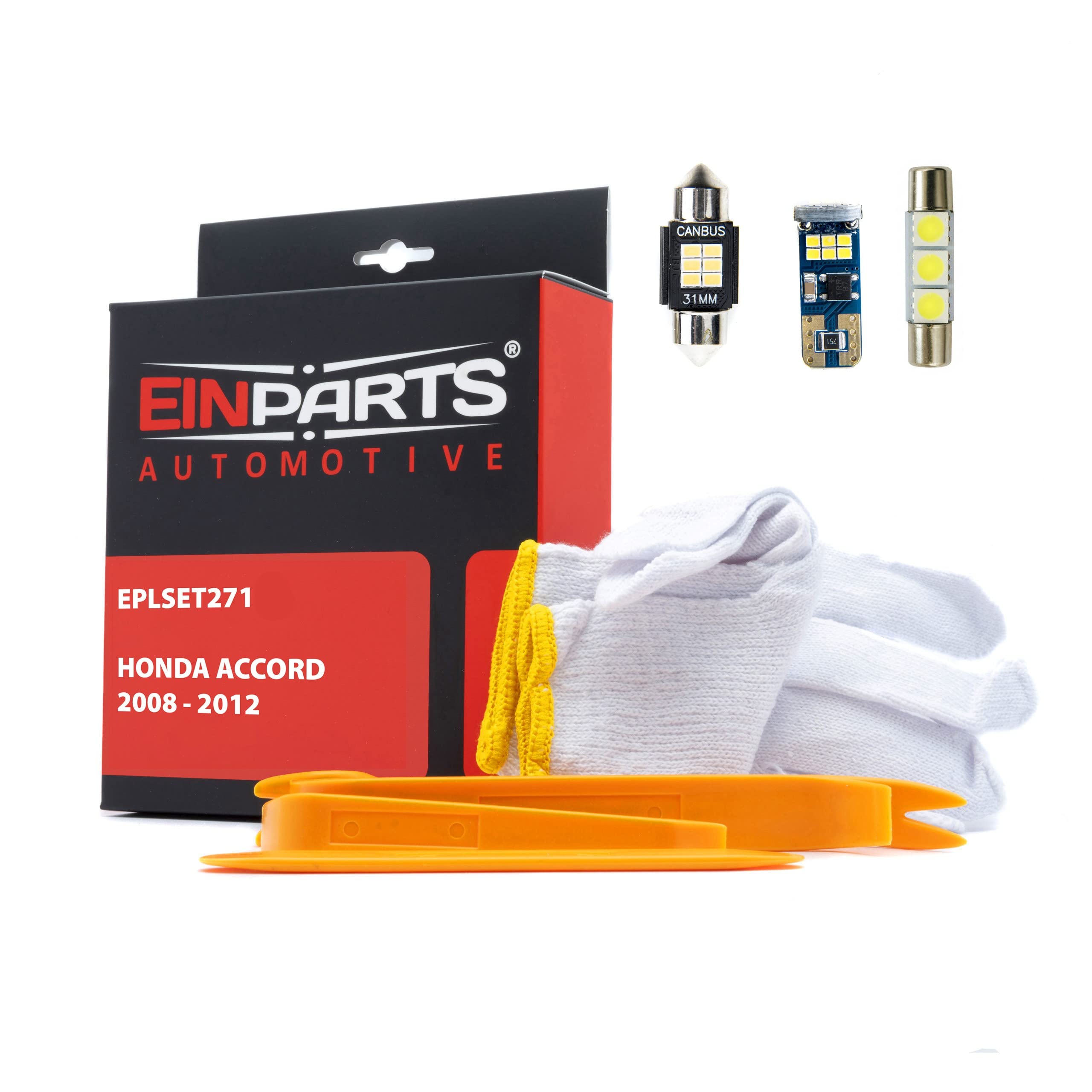 EinParts Juego de Bombillas LED para Coche, Sin errores Can-Bus, para interior de coche especifico para Honda Accord 2008-2012, 11 piezas