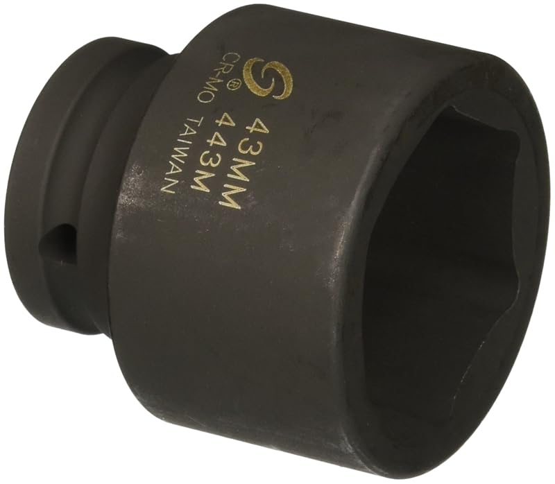 Soquete de Impacto Métrico Sunex Tools SUN443M, Encaixe de 19,05 mm, 6 Pontos, 43 mm