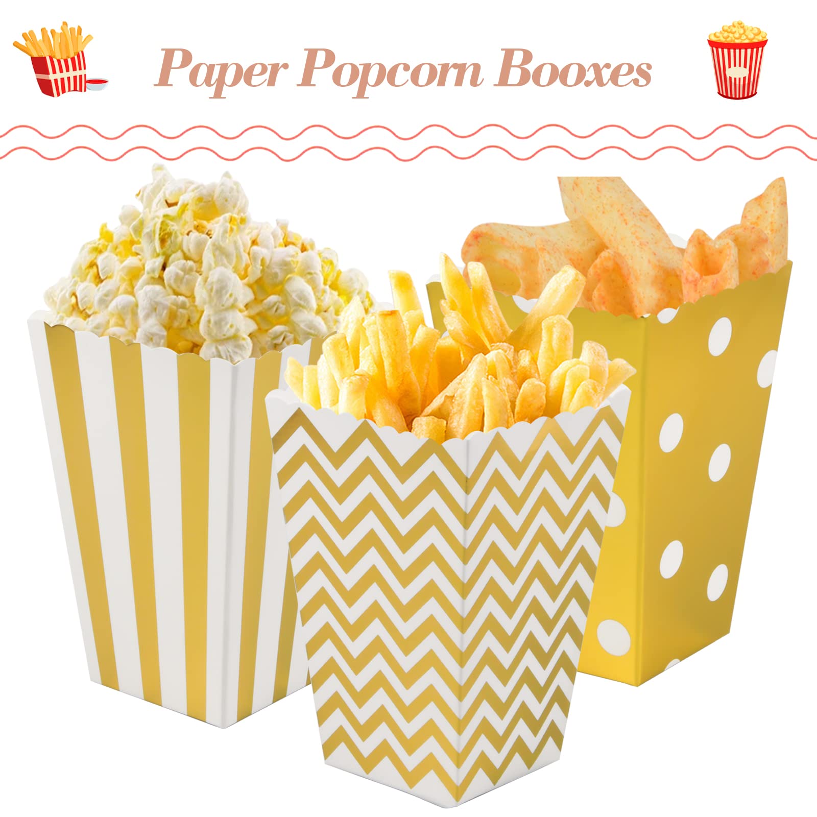 Lot De 18 Boîtes à Pop-corn - Petits Sacs à Pop-corn