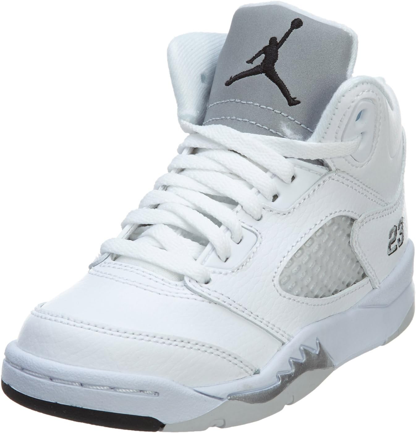 Nike Boys' Pre-School Jordan 5 Retro BT White/Silver/Black 440889-130