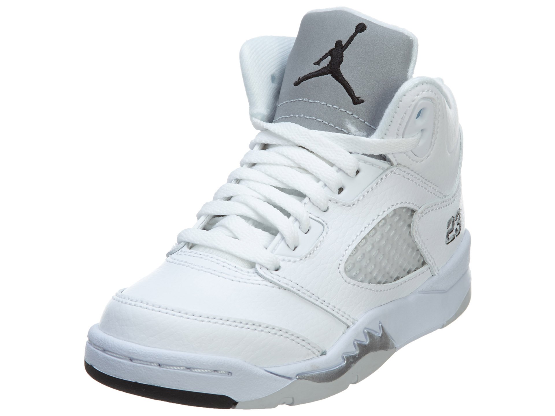 Nike Boys' Pre-School Jordan 5 Retro BT White/Silver/Black 440889-130