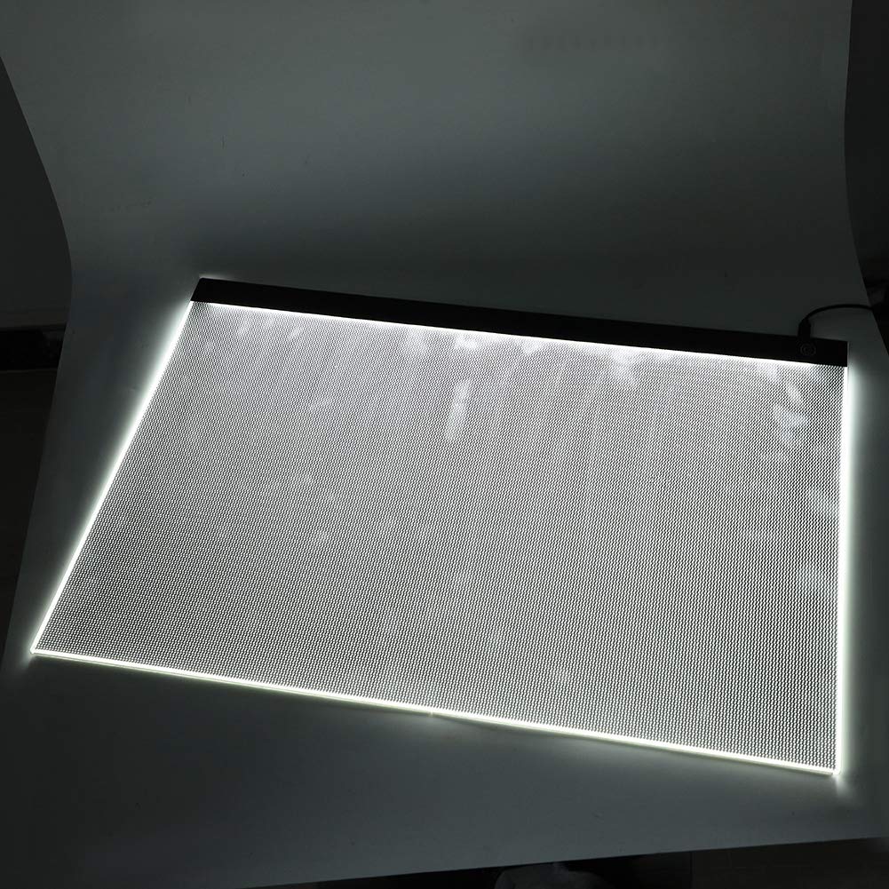 A2 Tablette Lumineuse Ultra-Mince Portable, Planche à Dessin LED USB, pour Artisanat Tatouage Aquarelle Copie Courtepointe Traçage Peinture X-Ray