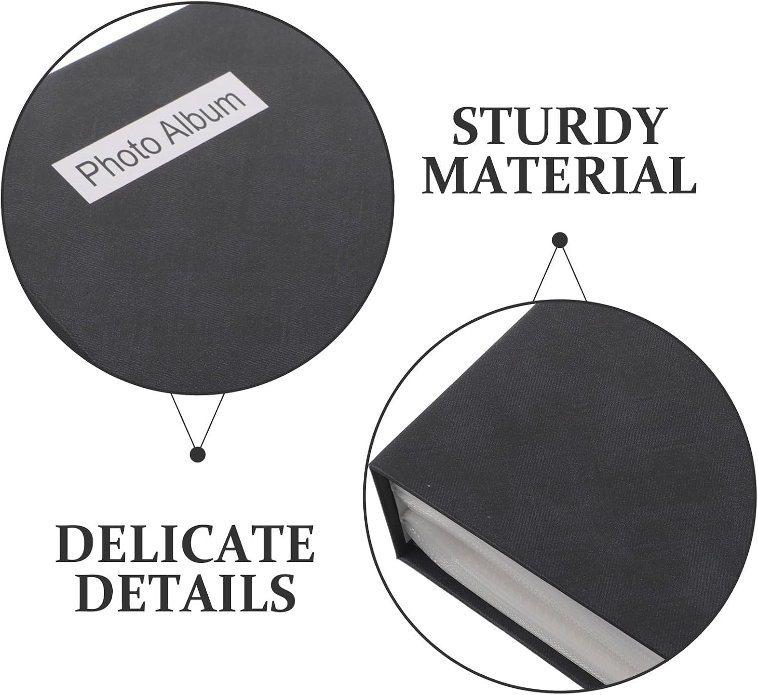 Black 100-slot Insert Album for Postcards and Stamps, Paper Plastic Pages | Easy-access Page Layout, Lasting Protection, Versatile Use for Daily Enjoyment and Vacation Photo Keeping