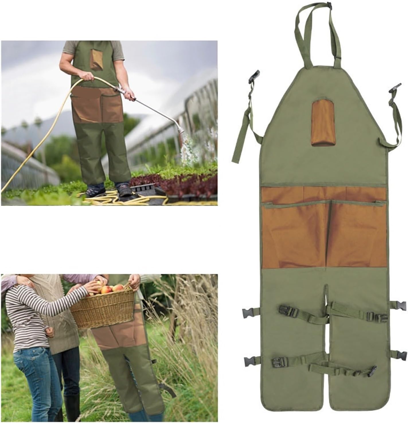 Gardening Apron Work Tool Aprons With Large Pockets Split Leg Woodworking