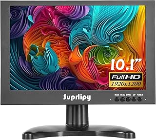 10,1-Zoll 1920x1200 16:10 IPS-HDMI-Mini-Monitor Metallgehäuse Farb-LCD-Bildschirm mit HDMI/VGA/AV/BNC Headset-Eingang Eingebauter Doppellautsprecher