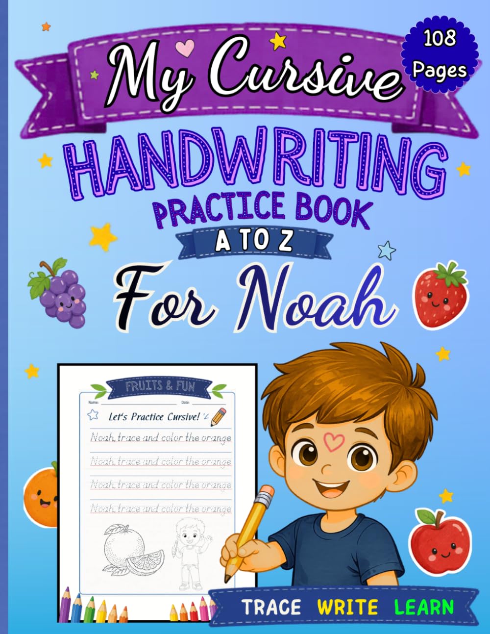 Kids Cursive handwriting workbook,: Letter Tracing Workbook Preschool & Kindergarten, Fine Motor Skills, Alphabet Practice, and Early Learning Fun
