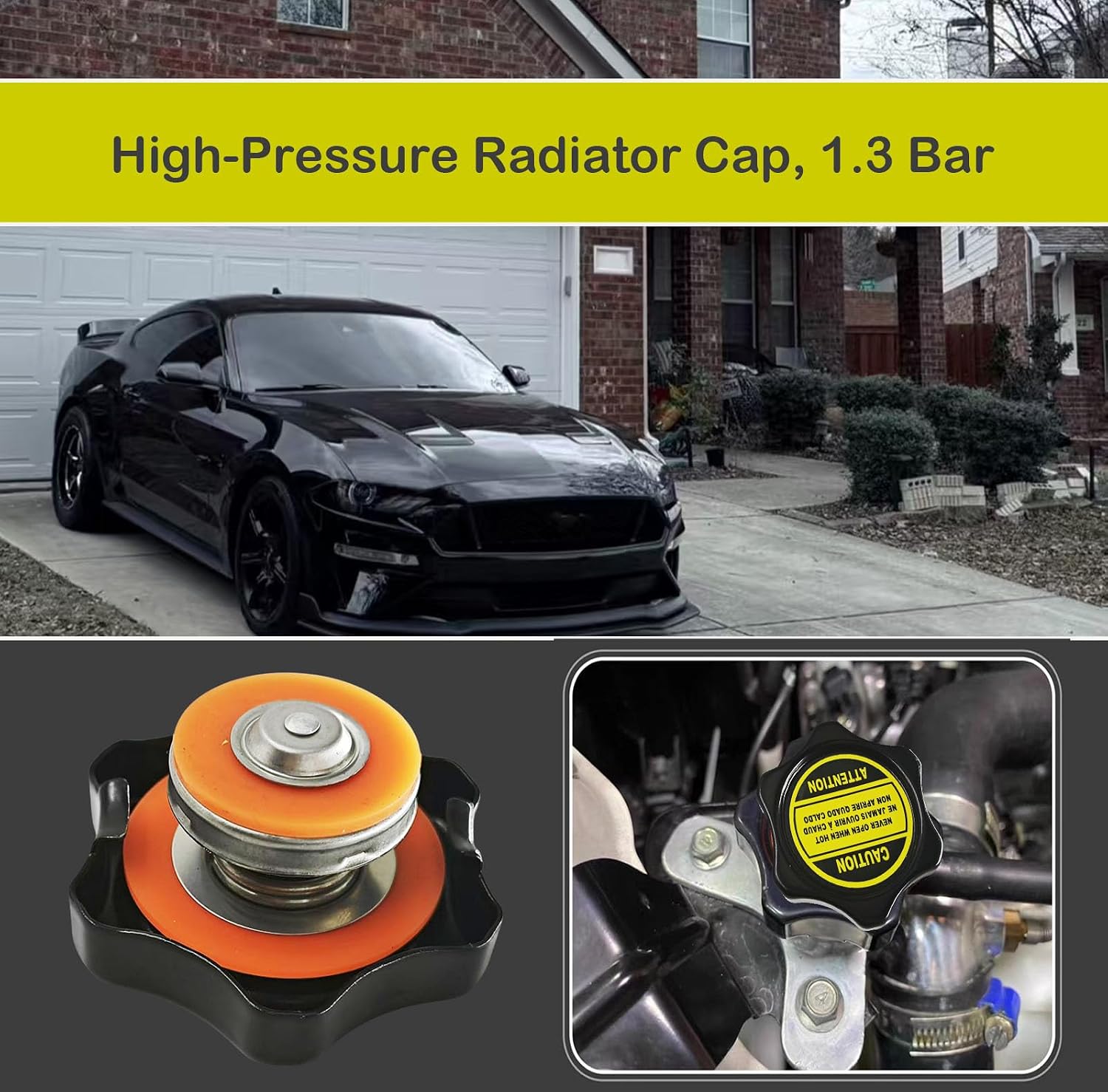 High-Pressure 1.3 Bar 19 PSI Radiator Cap, Fits: 31-32mm Fill Necks,for Efficient Cooling, Small