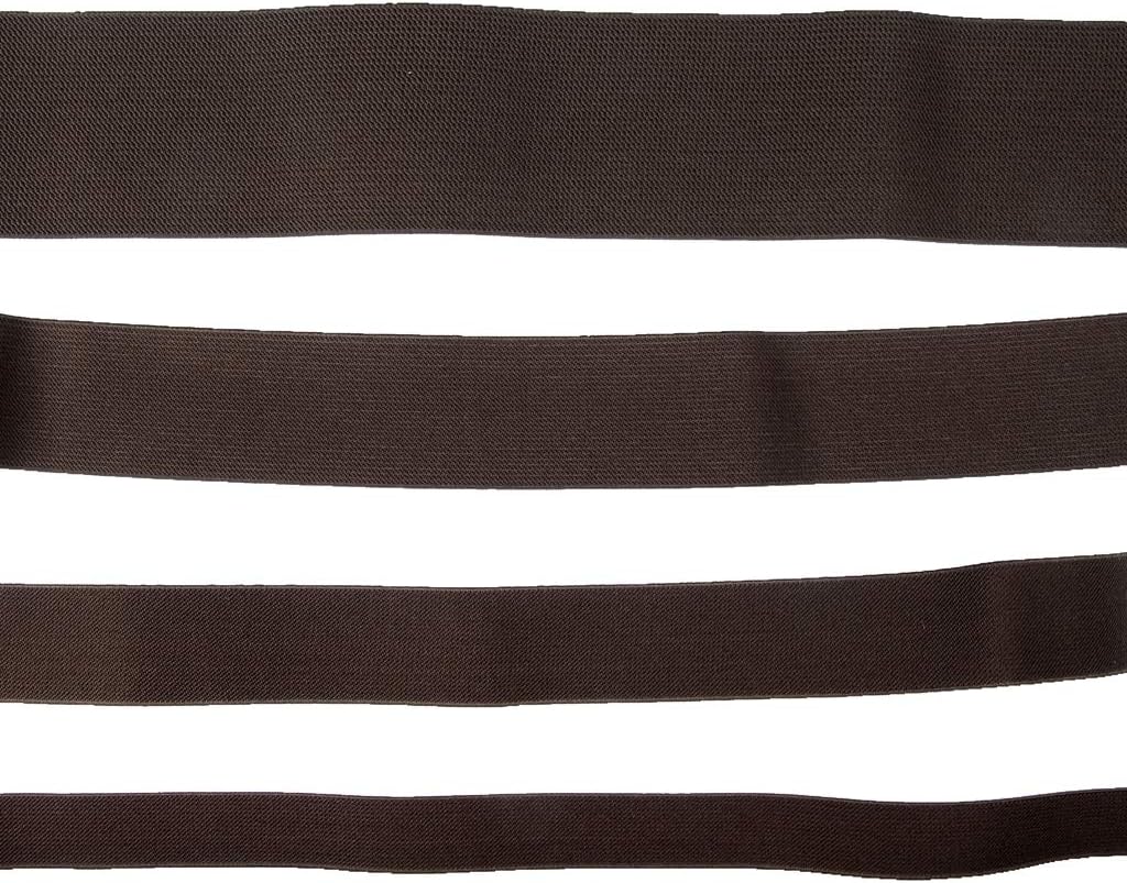 Gourd Colored Woven Elastic Band, 3-Yards (Brown, 1.5-Inch)