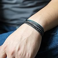 Vista 304 de Handmade Natural Stone Beaded Healing Bracelet Gift for Men Adjustable Rope String Bracelet