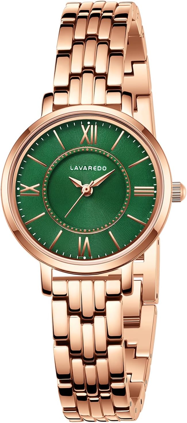 Watches for Women, Small Dainty Gold Watch with Roman Numerals, Vintage Bracelet Ladies Watch with Stainless Steel Strap Quartz Analog Waterproof Wristwatch Removable Jewelry Clasp