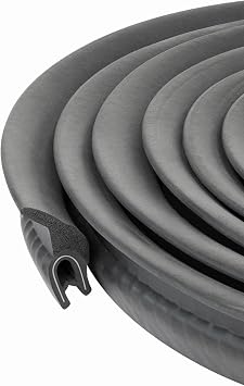Rubber Seal | U Height 29/64", Flange Height 21/32", Grip Range 3/64" - 5/32", 10 Feet