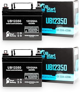 2X Pack - Electric Mobility 610T Scooter Battery - Replacement for UB12350 Universal Sealed Lead Acid Battery (12V, 35Ah, 35000mAh, L1 Terminal, AGM, SLA)