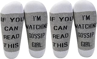 LEVLO Gossip Series Fans Inspired Gift If You Can Read This I'm Watching Gossip TV Cotton Socks Sister Mother Gift