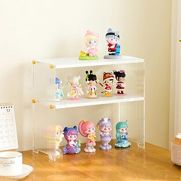 Acrylic Display Case,Minifigure Display Case,Curio Cabinet, Bamboo Storage Cabinet Large-Capacity Storage,Easy to Install 34 * 15 * 30cm B