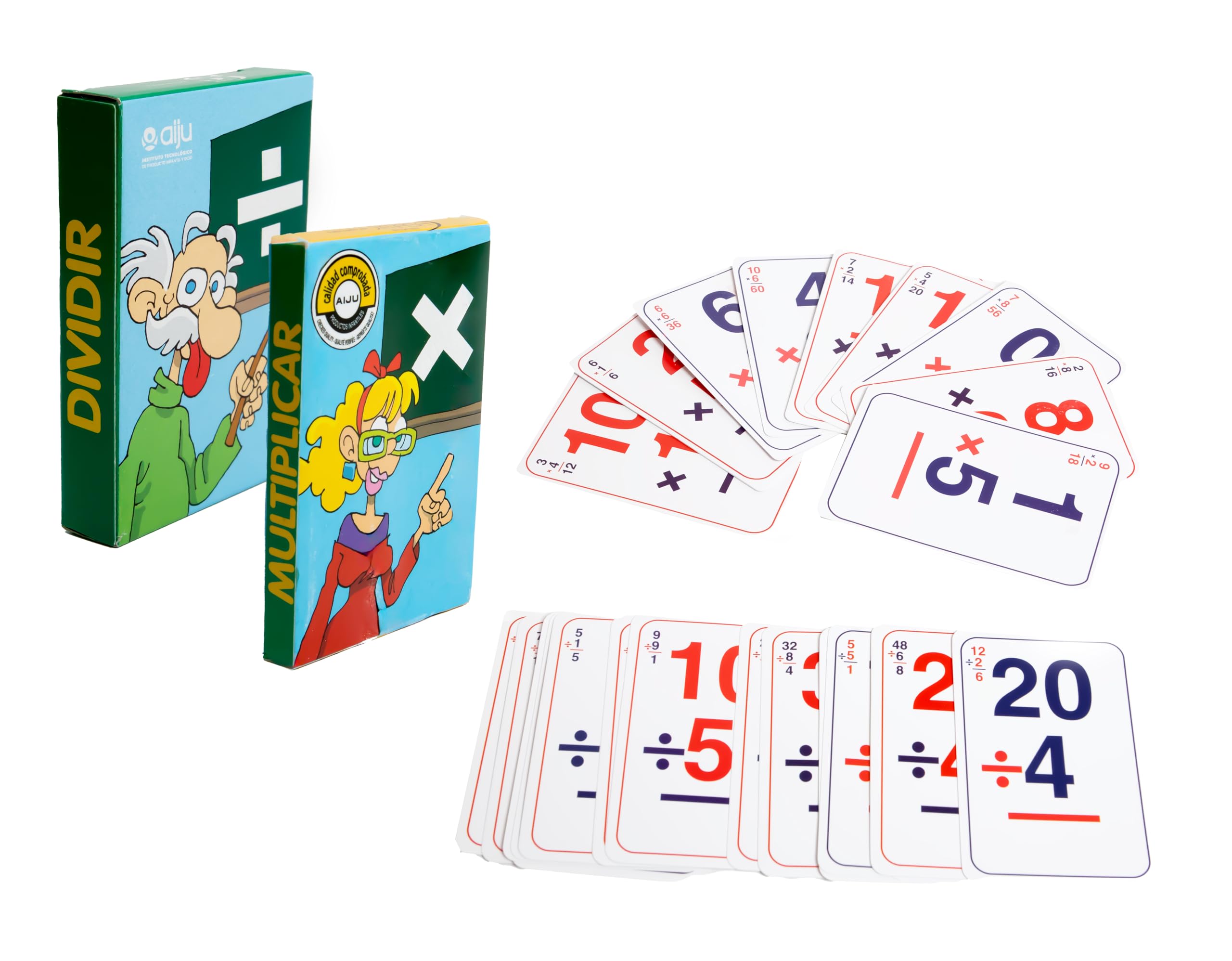 Educational Card Game Multiply and Divide (Red-Blue), over 3 years.