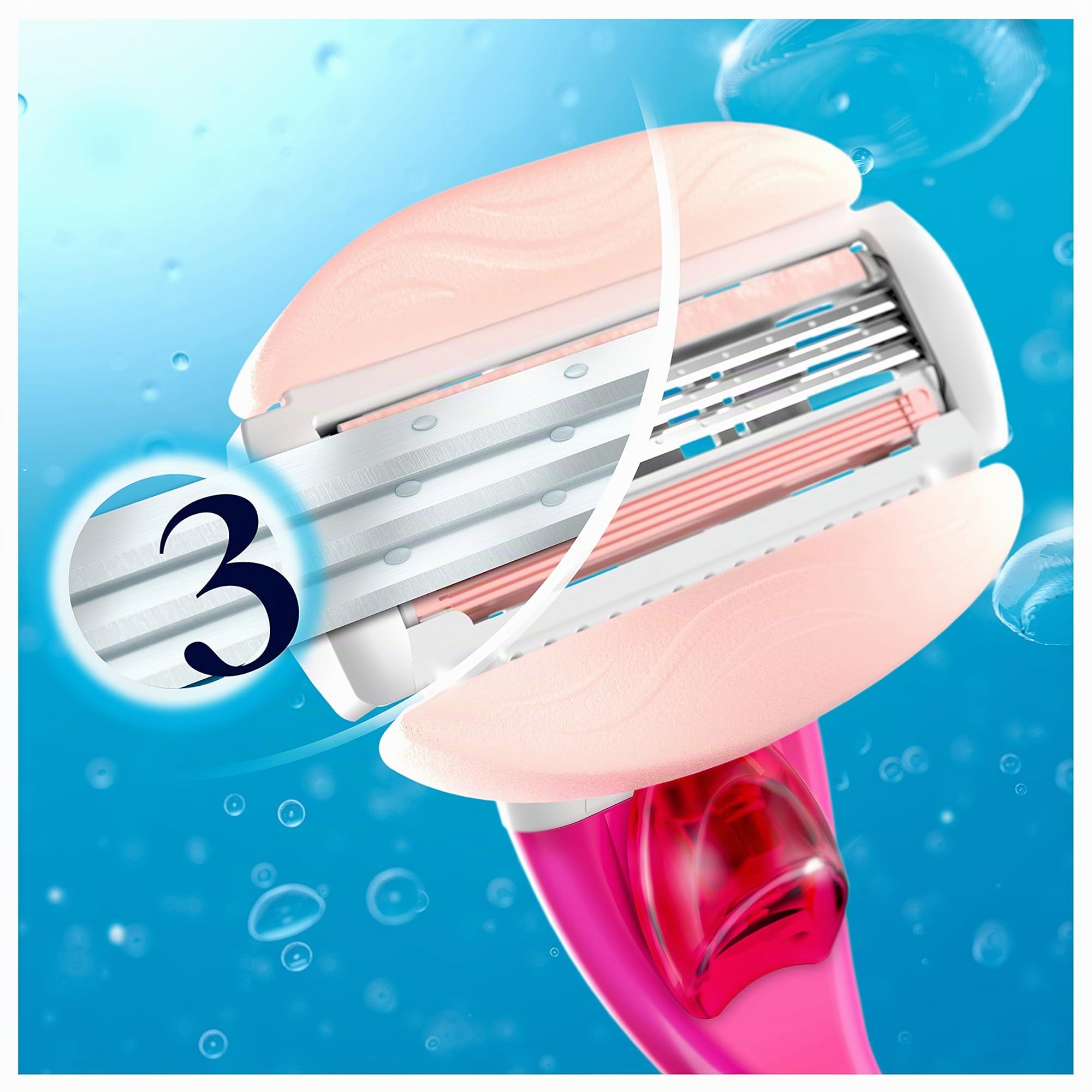 Gillette Venus ComfortGlide Spa Breeze, rasoio da donna, manico riutilizzabile, set di 2 ricariche a 3 lame, senza bisogno di gel da barba, 1 ricambio per 30 giorni di rasatura, progettato per corpo e