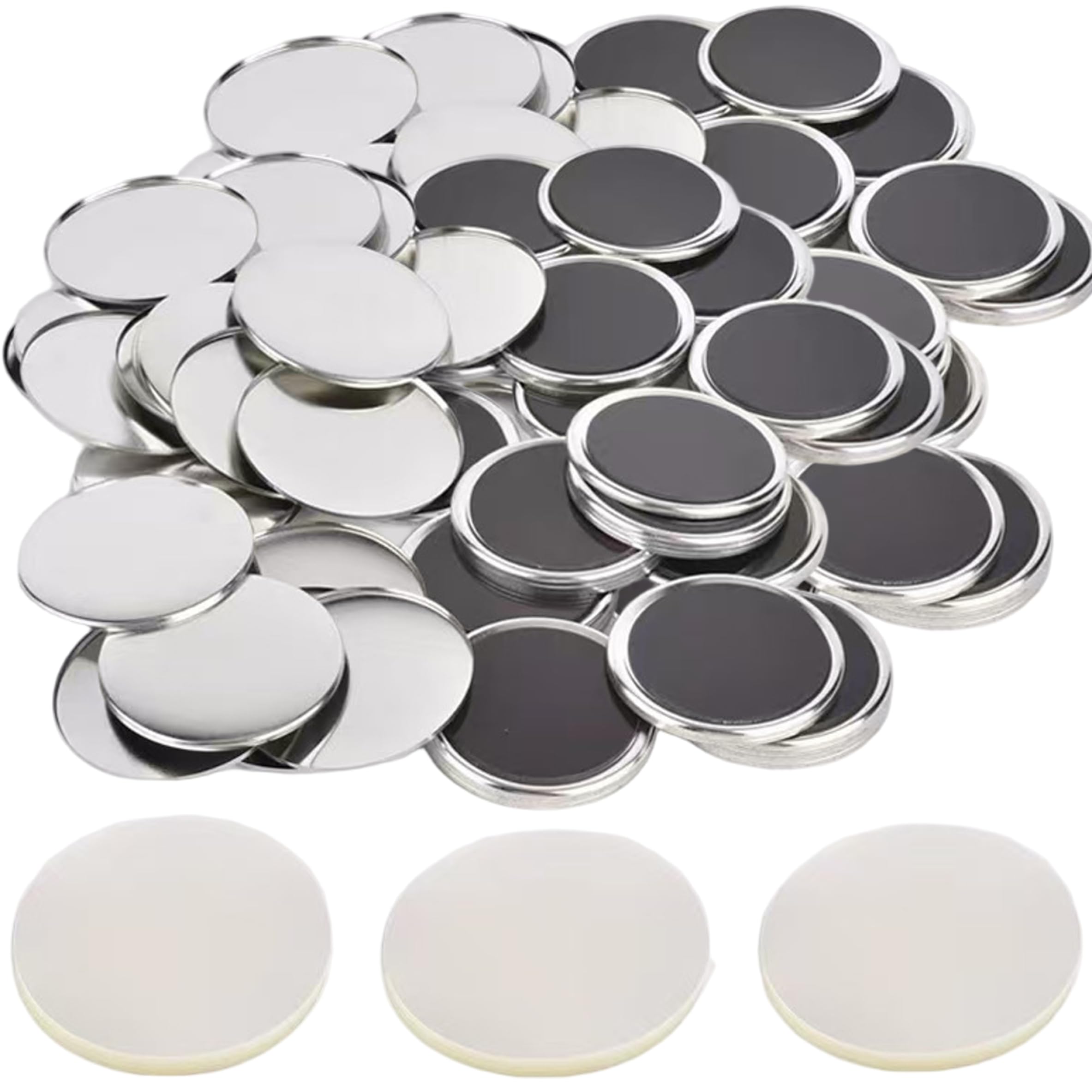 Regala manualidades únicas con el pack de 100 botones en blanco de 32mm con imán