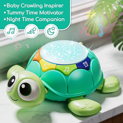 Miniatura 5 de Juguetes para bebés de 6 a 12 meses, juguetes de tortuga para gatear con luz y sonido, juguetes musicales para niños y niñas de 9 a 12 meses,