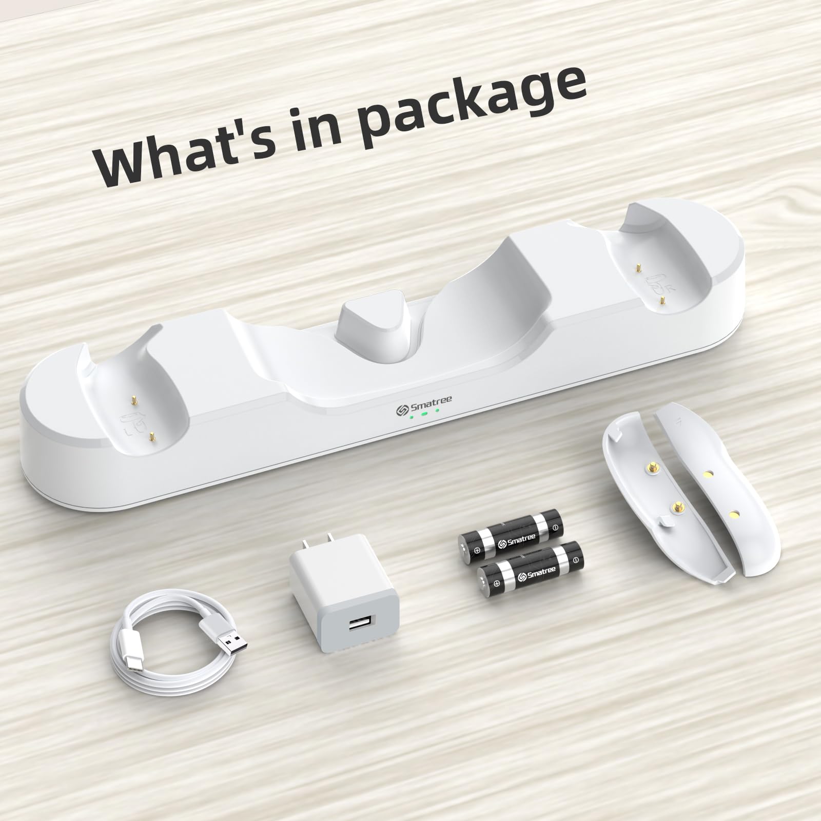Smatree Station de Charge Compatible pour Quest 2, Compatible avec la Elite Strap avec Batterie, Charge simultanée du contrôleur VR et du Casque (avec Adaptateur)