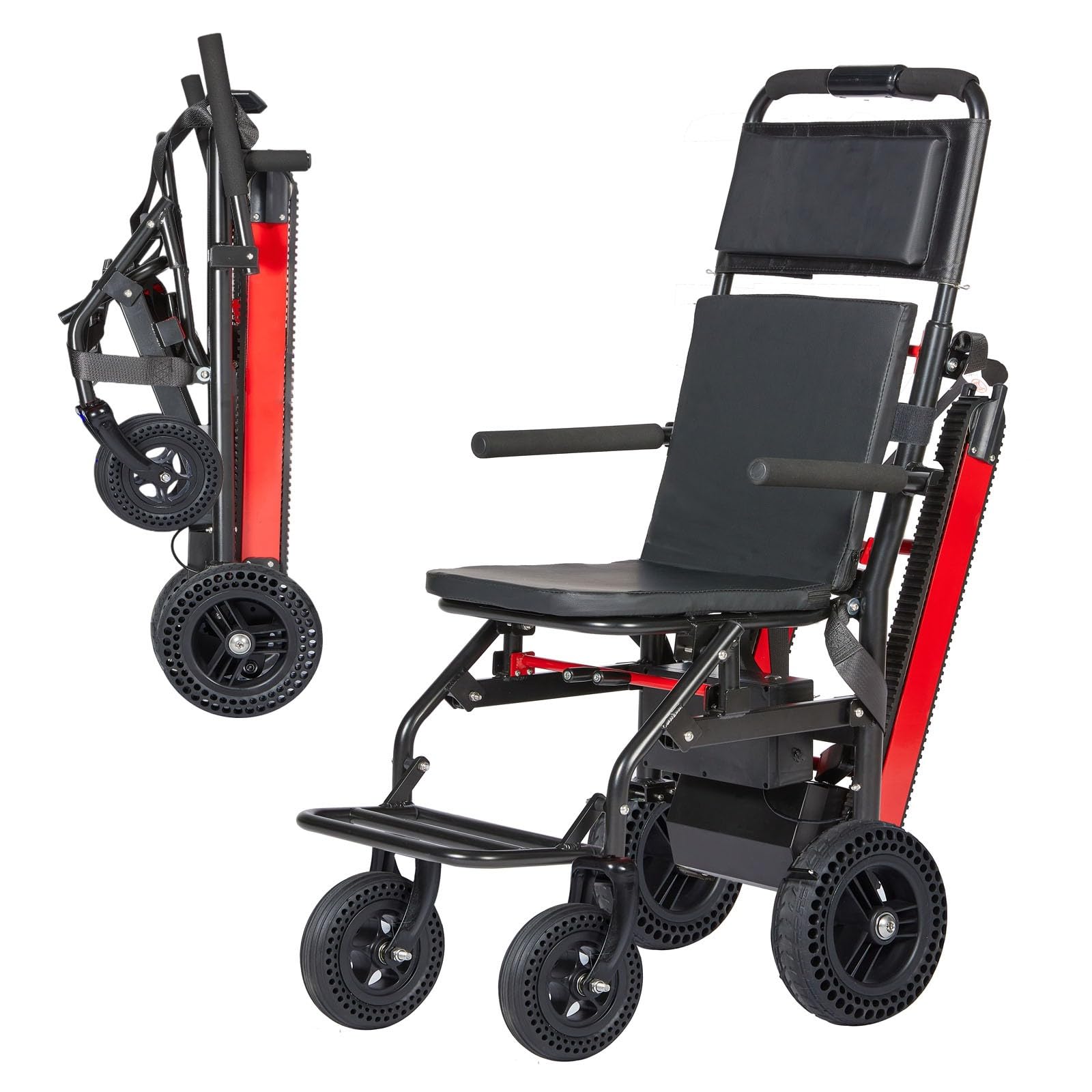 Sillas De Ruedas Eléctricas Para Subir Escaleras,Silla Elevadora Para Personas Mayores,Carro Subeescaleras,Plegable Y Ligero,Soporta Un Peso De Hasta 250 Kg/551 Lbs black