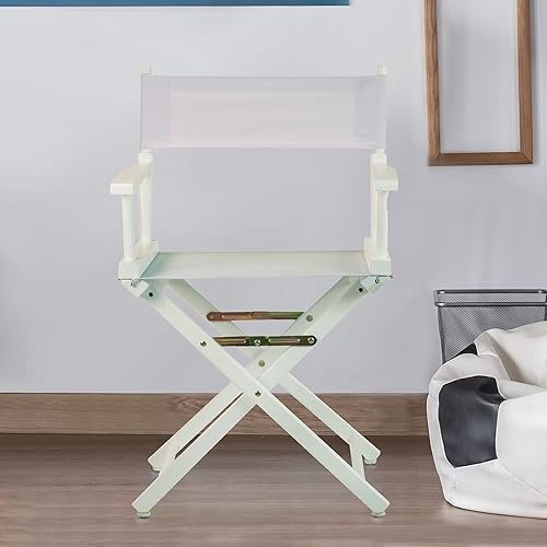 Miniatura 323 de Silla de Director de 18" Marco Blanco Lona Rosa