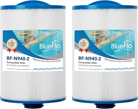 Spa Filter Cartridge Replaces for Unicel 6CH-940, Filbur FC-0359, Pleatco PWW50P31 1/2" Coarse Thread, Waterway 817-0050, SAE Thread Hot Tub Filter, 2 Pack