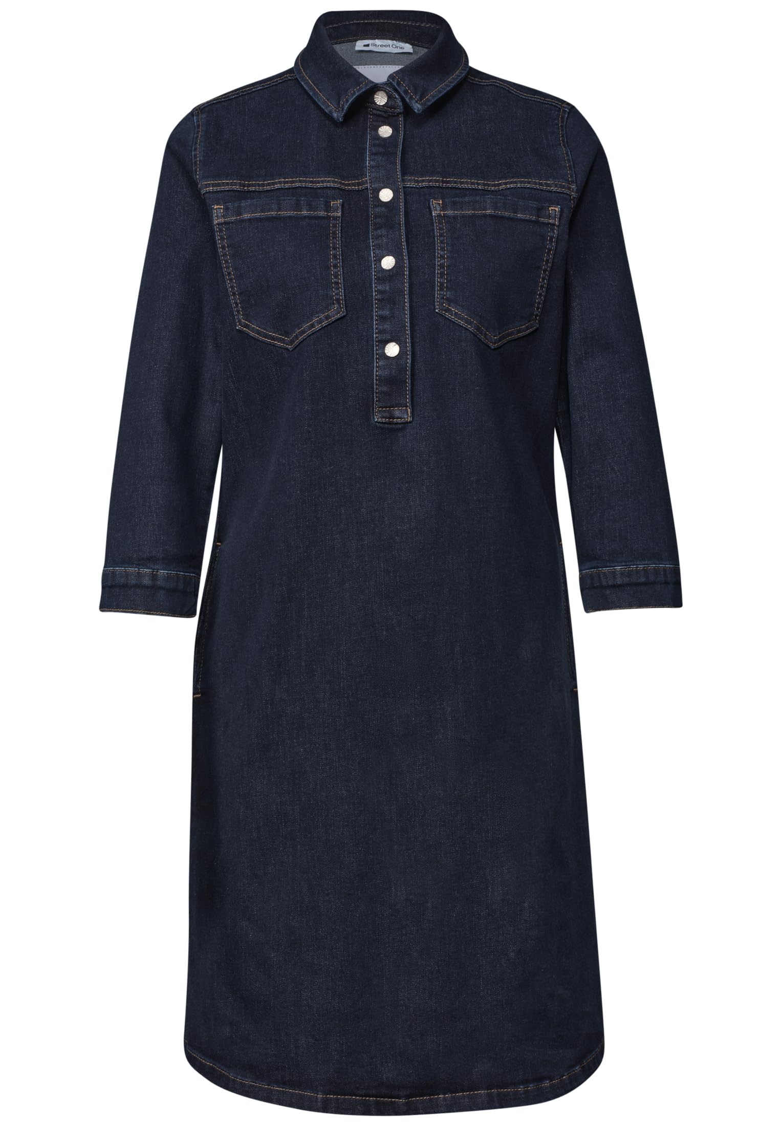 Street One Damen 1409551 Knielanges Denim Kleid mit 3/4-Arm