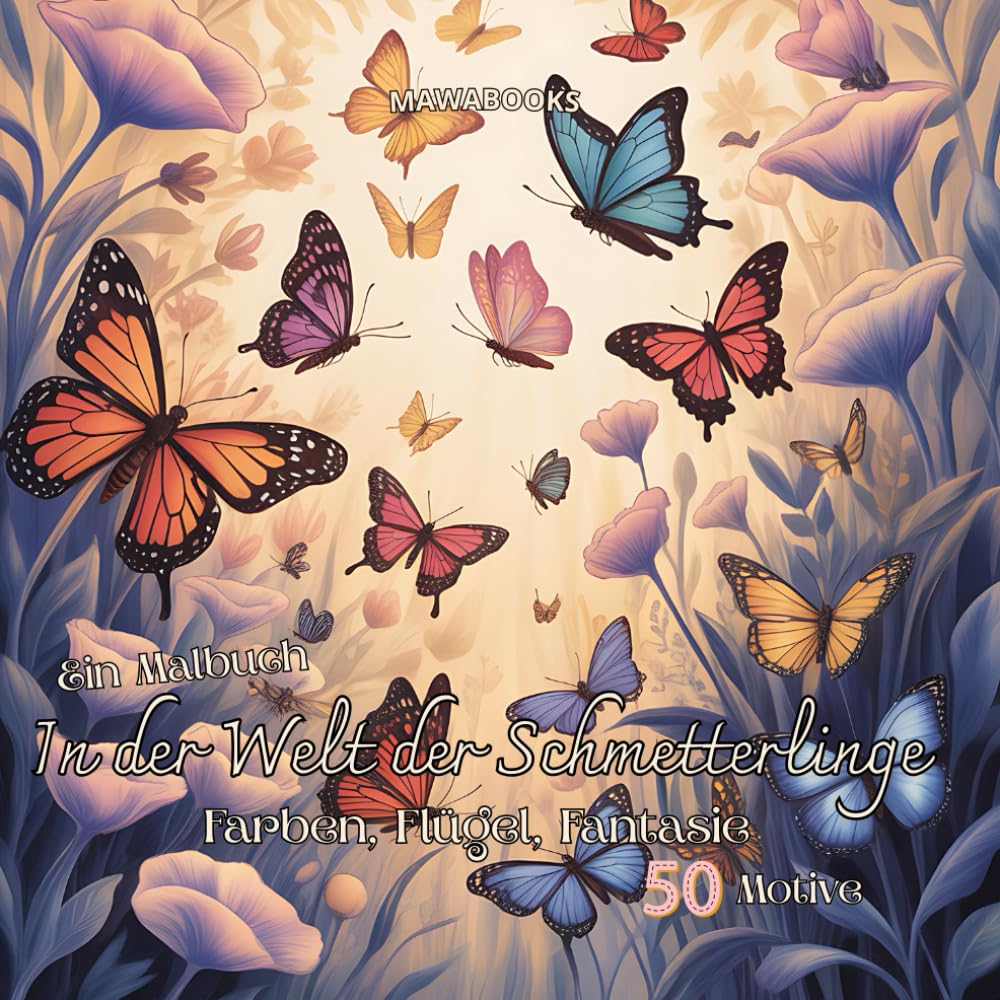 In der Welt der Schmetterlinge | Fantastische Schmetterlingsmotive | Blumen, Gärten und magische Landschaften zum Ausmalen: 50 fantasievolle ... magischen Landschaften, einseitig bedruckt