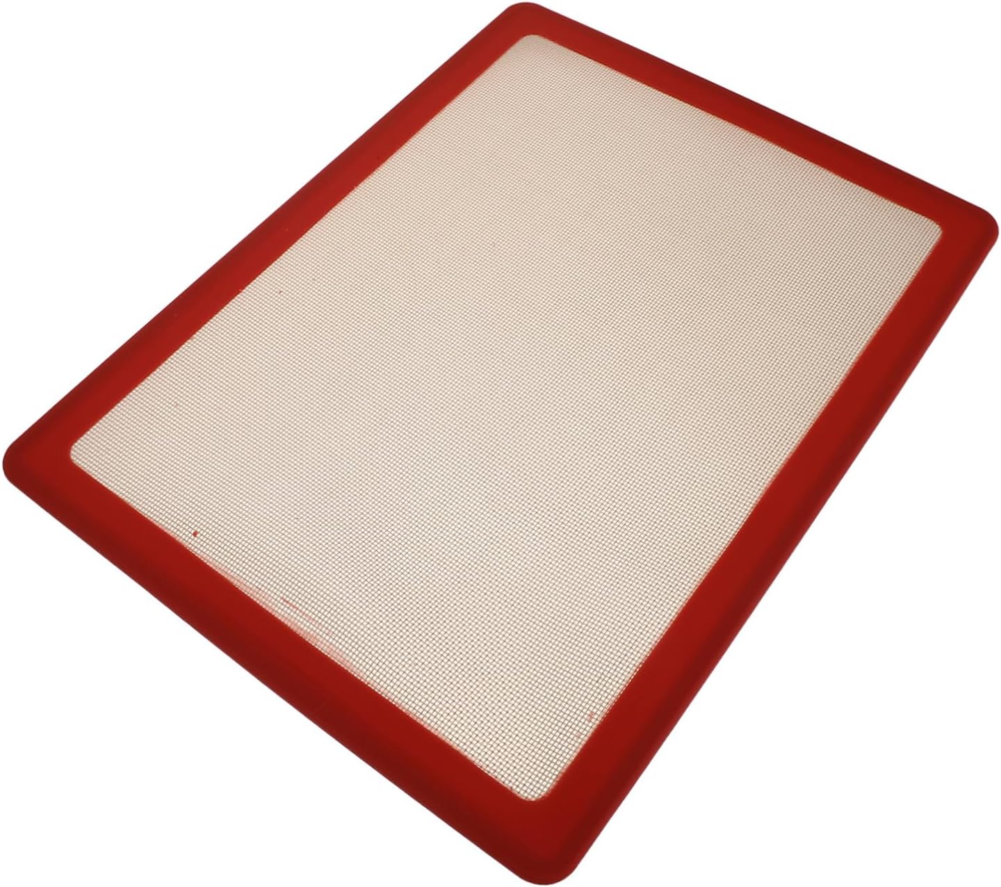 Zerodeko Silicone Baking Mat Non-stick Oven Liner Red Elevated Edge Food-grade Silicone Baking Pad for Steak Pizza Cake Bread Pastry and Dough Rolling