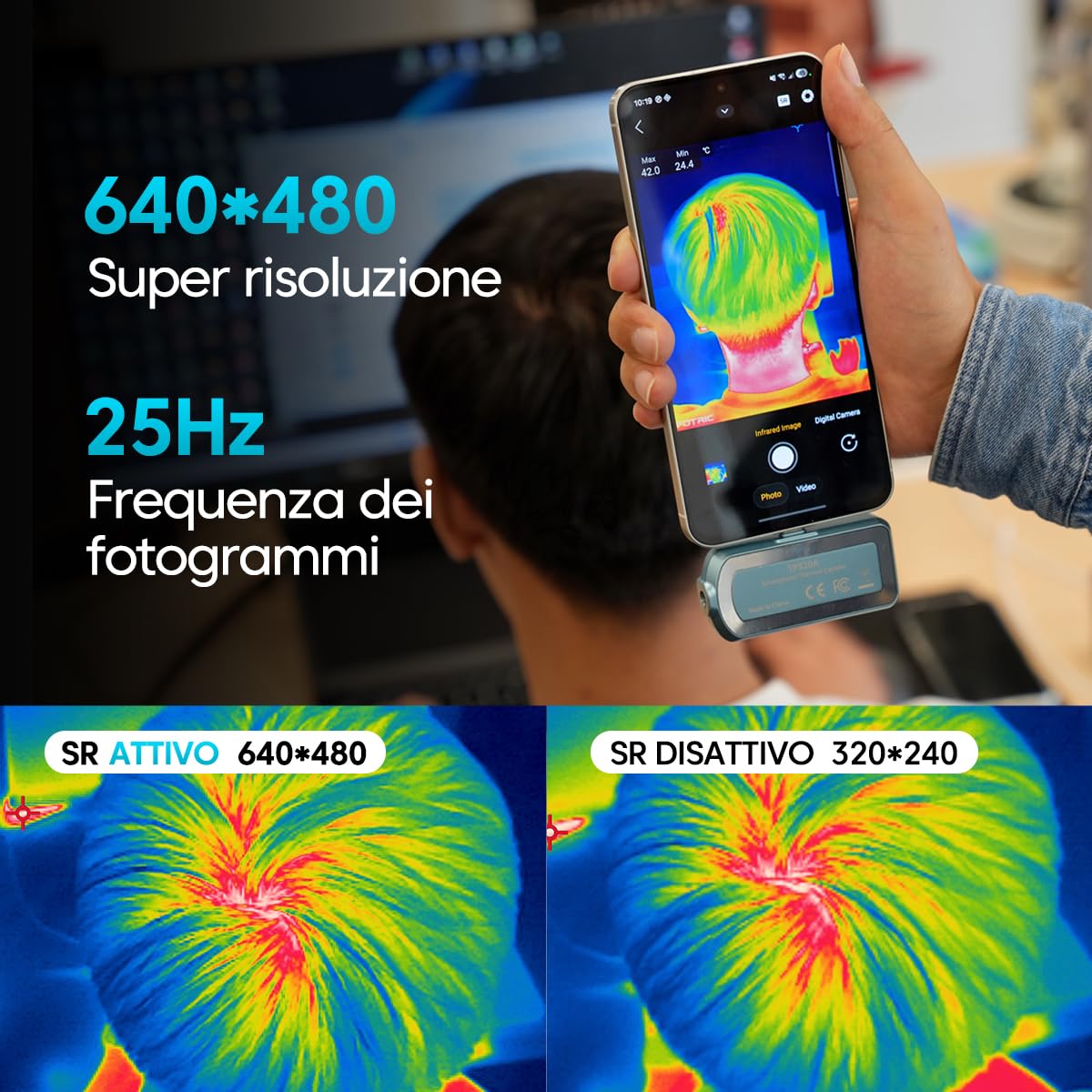 TP320A Termocamera Android 12+, 320 x 240, USB-C, 25 Hz