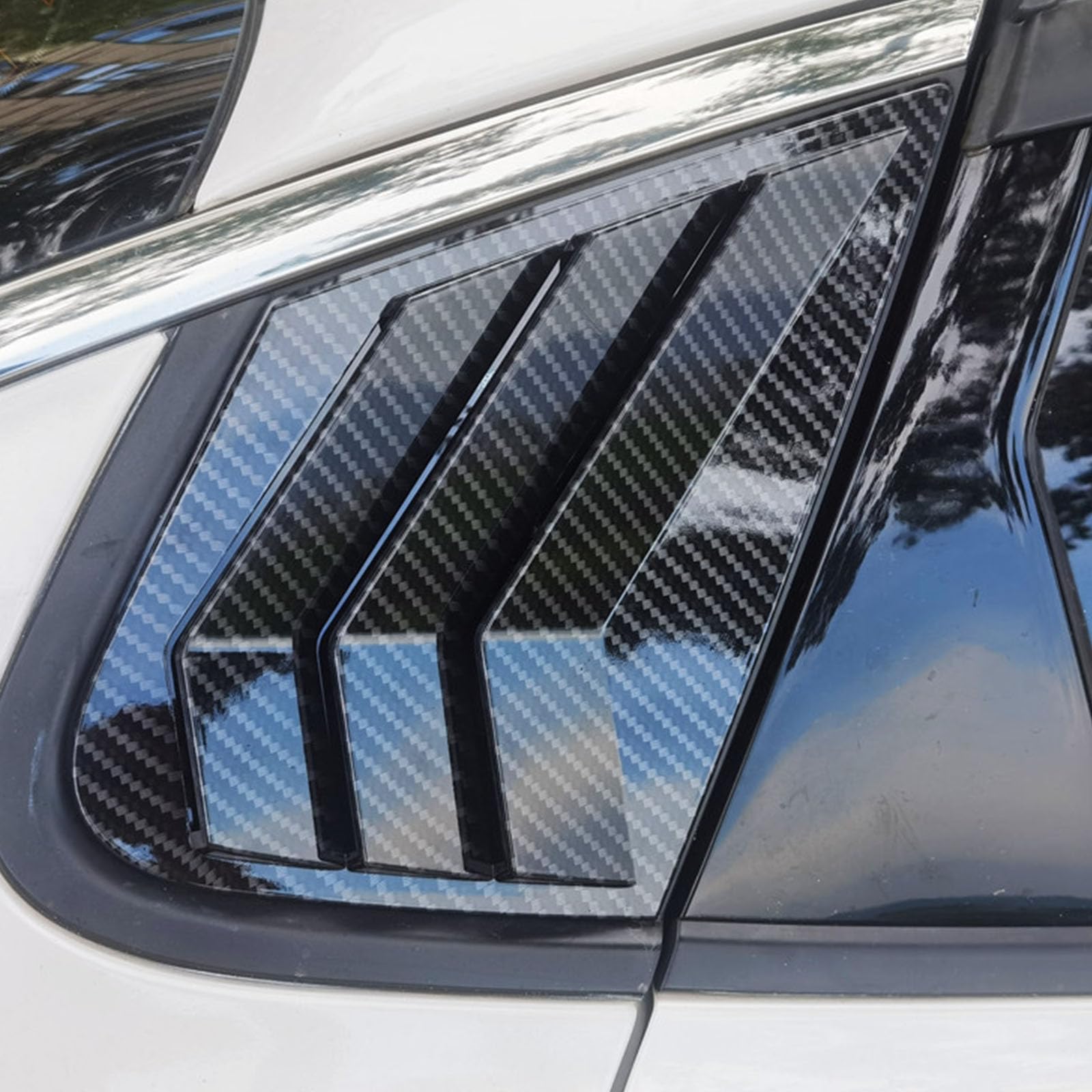 2 sztuki do KIA K5 2016-2019 Tylne okiennice samochodowe żaluzje boczne, osłony, wykończenia, akcesoria zewnętrzne ABS, B Carbon Fiber Look
