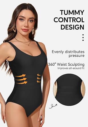 Zando Tummy Control One Piece Swimsuits for Women Slimming Bathing Suit