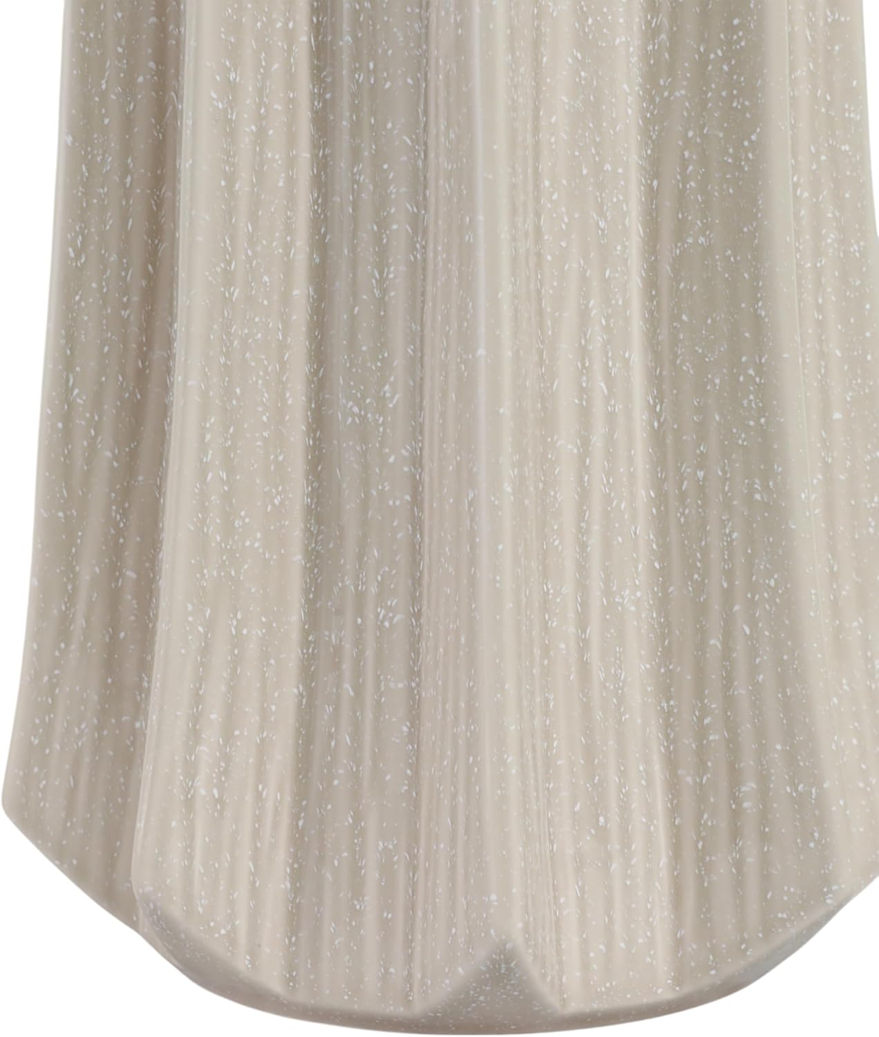 Refined Faceted Vase for Living Room Decor - Sculptural Home Display Accent with Vertical Panel Detailing - Decorative Flower Vase for Room, Bedroom, House, Office, and Table - 19", Taupe