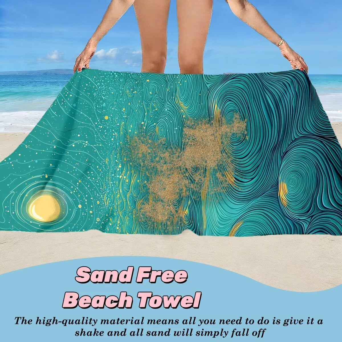 Serviette de Plage Microfibre, Lot de 2 Serviette de Bain Grande Taille 100x220 cm, Séchage Rapide Drap de Bain Abstrait, Anti Sable Serviettes de Plage, Serviettes Microfibre Sport pour Travel -4160