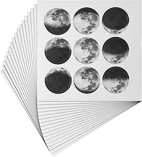 450 Pieces Moon Phase Scrapbooking Stickers Moon Planner Decals Round Astrology Stickers for DIY Decoration Personalize Laptops Bullet Scrapbook Suitcase Notebooks Album Journal