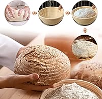 Vista 5 de Banneton Bread Proofing Basket Set of 2: 9 Inch Round Sourdough Proofing Bowls for Artisan Bread Making for Professionals and Home Bakers