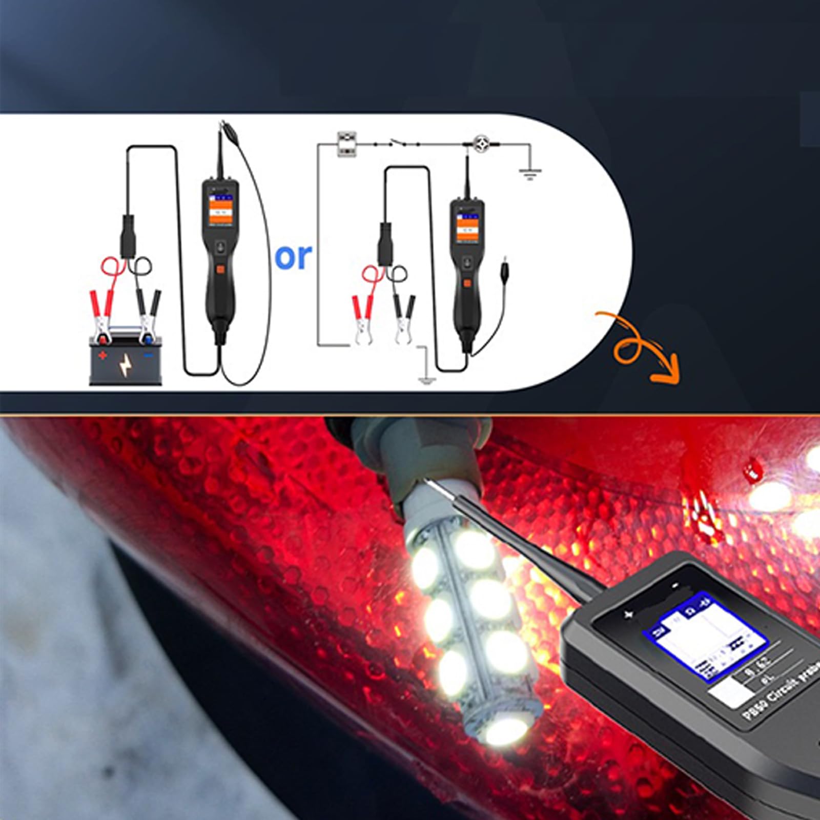 Tester diagnostico universale per batteria del veicolo, 12/24 V, test di resistenza interna, tensioni, analisi dei circuiti automobilistici