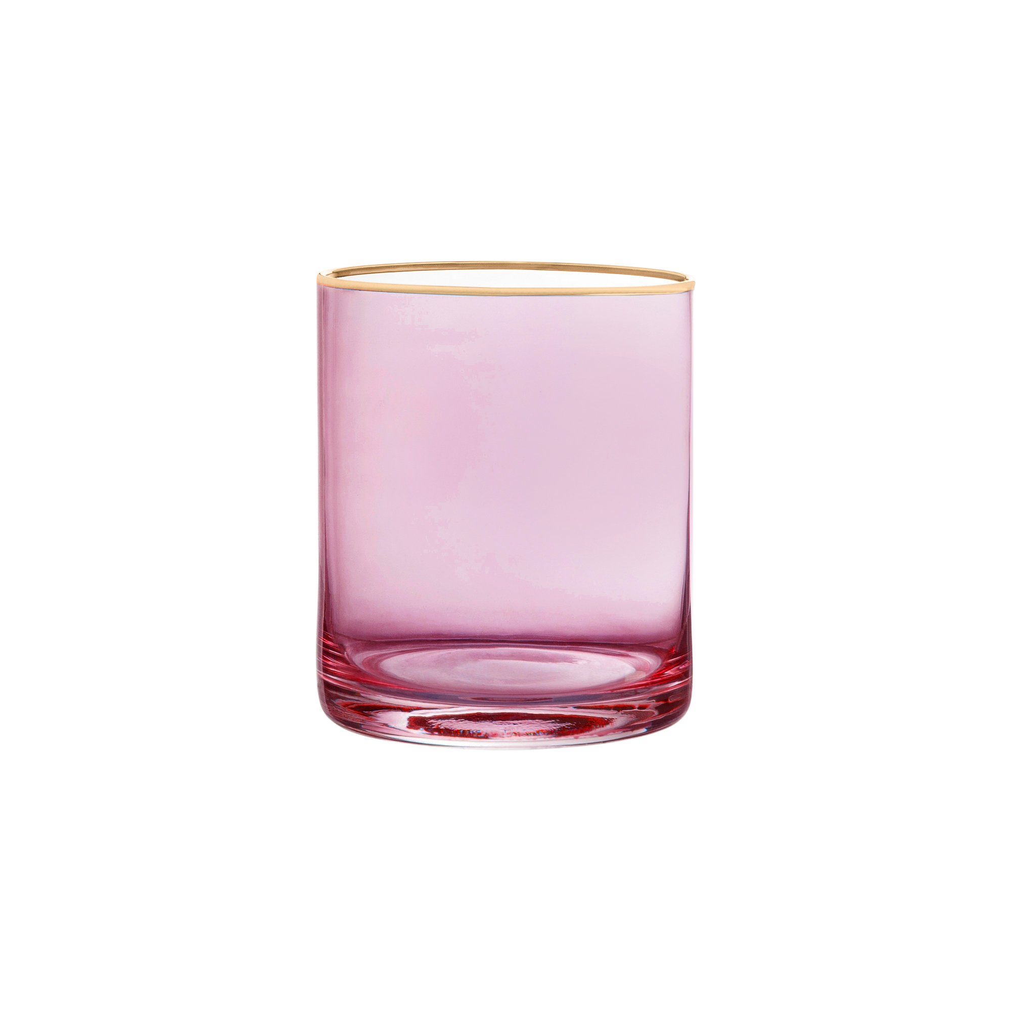 Copa sin tallo de vidrio rosa vaso de mesa moderno Vivienne
