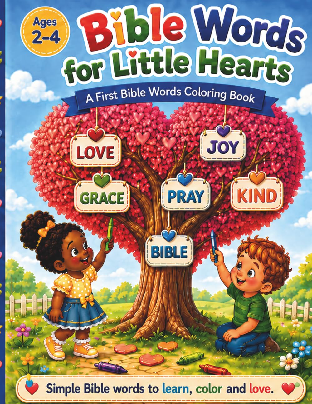 Big Faith Bible Words for Little Hearts: A First Bible Words Coloring Book for Ages 2 - 4