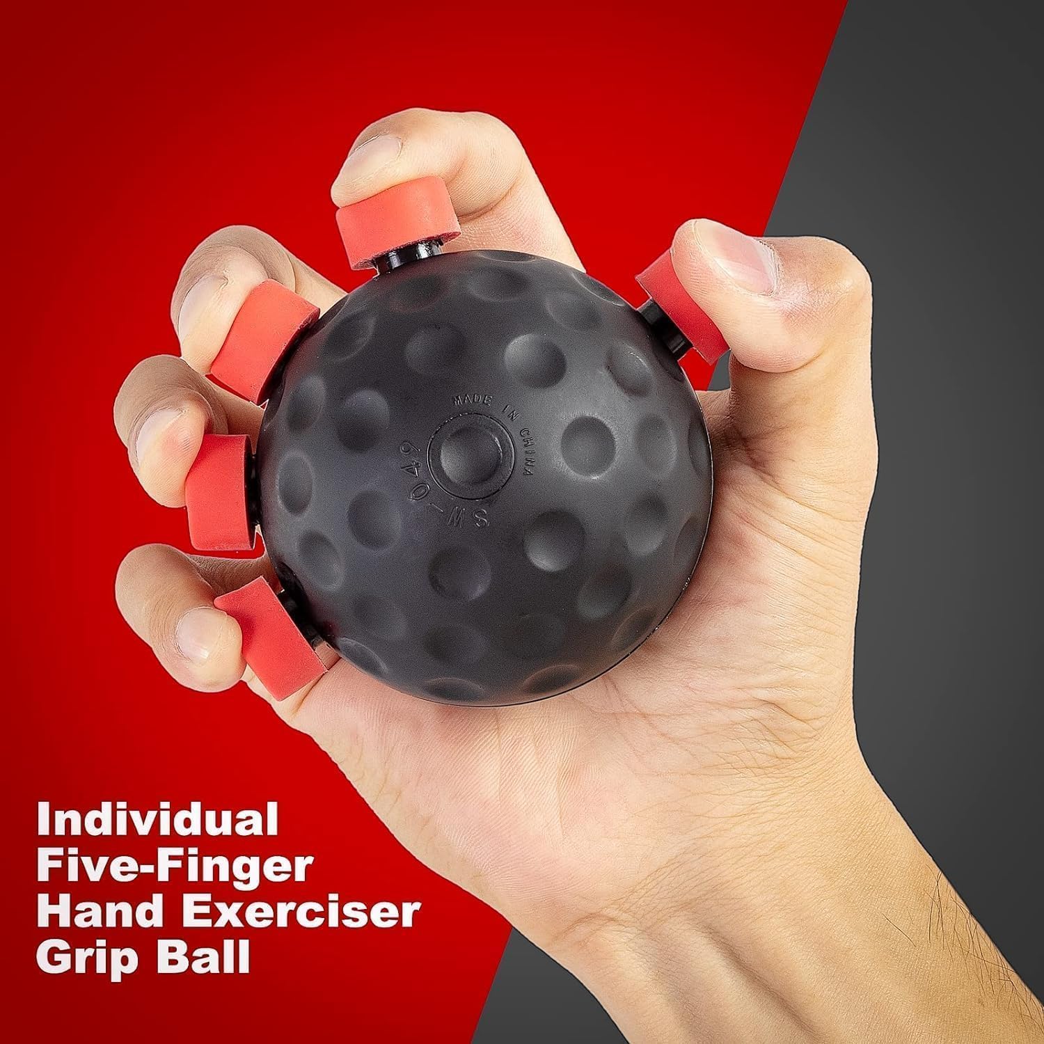 S2B BROTHERS Ultimate Finger Exerciser Strength Trainer Exercise Ball Hand Strengthener Hand Balls Workout Equipment for Men & Women (Heavier Finger) 2